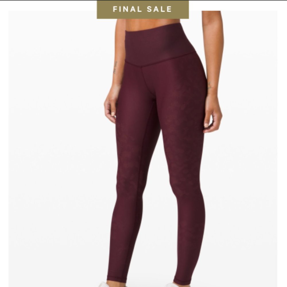 LULULEMON MAROON CAMO LEGGINGS